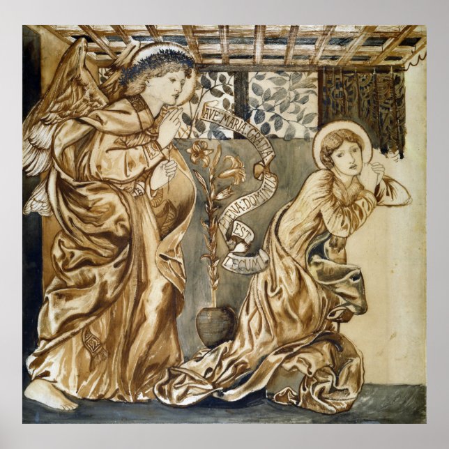 Poster Burne-Jones - Anunciação (Frente)