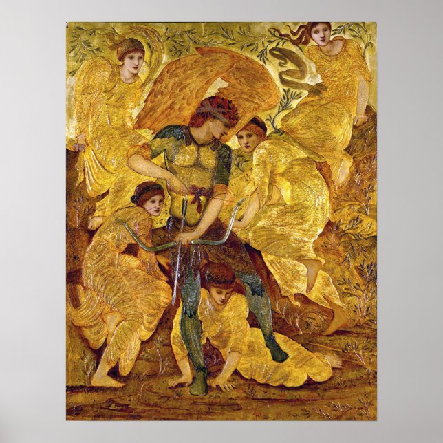 Poster Burne-Jones - Campos de Caça do Cupido 1882 (Frente)