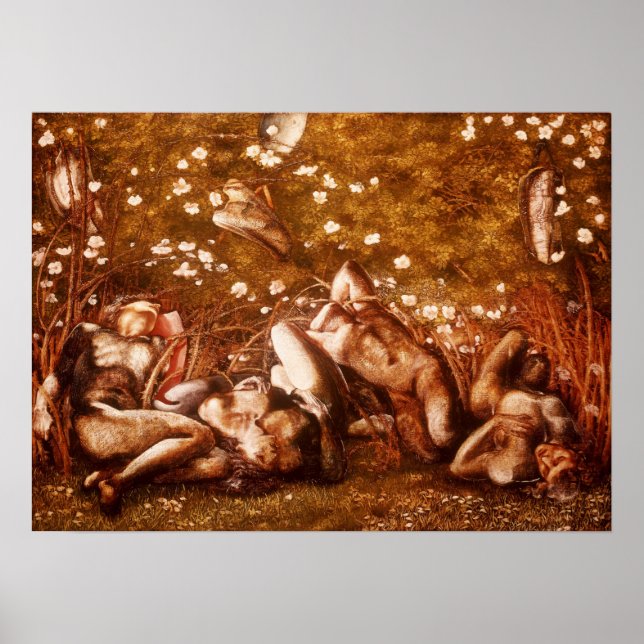 Poster Burne-Jones - Estudo Para "Os Cavaleiros Dormindo" (Frente)