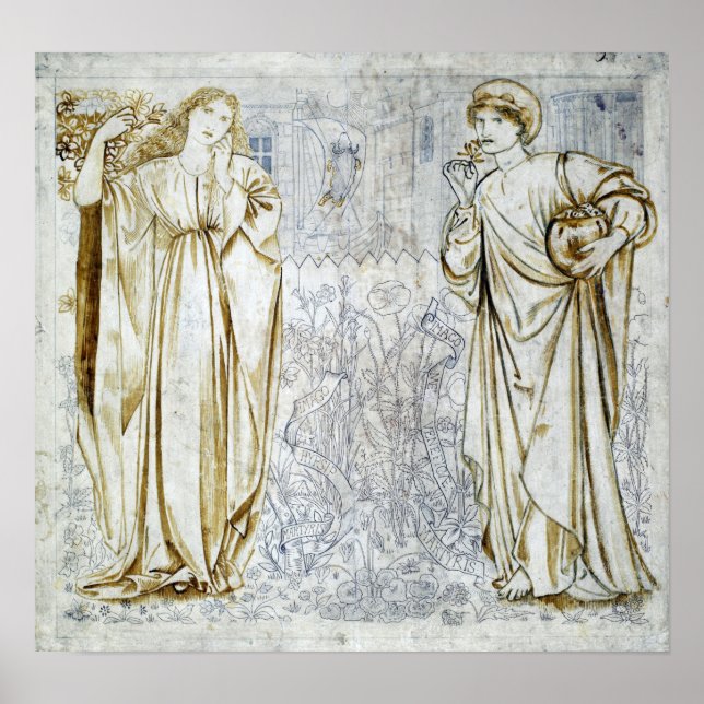 Poster Burne-Jones - Hipófilo E Medeia (Frente)