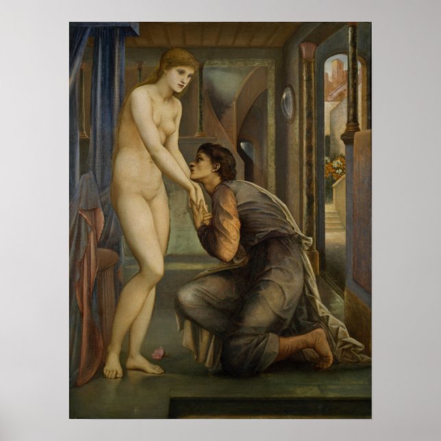 Poster Burne-Jones - Pigmalião, Alma Alcança (Frente)