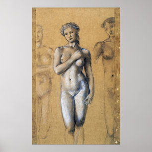 Poster Burne-Jones - Três Estudos Femininos