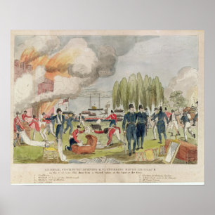 Poster Burning do almirante Cockburn e pilhagem