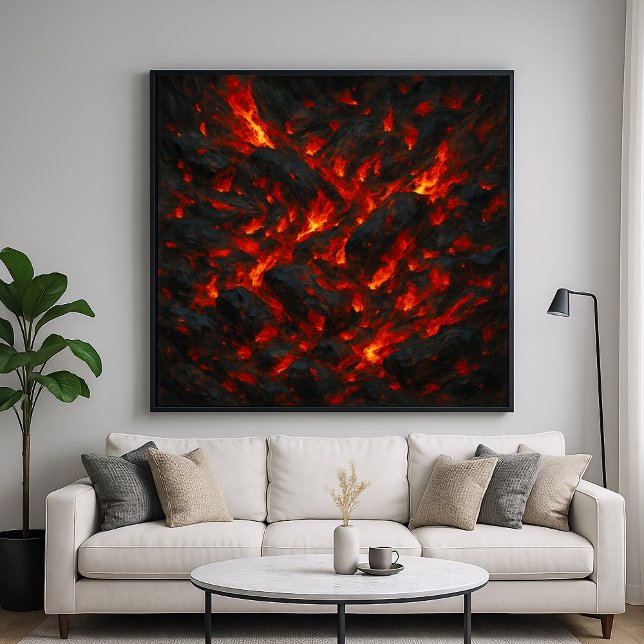 Poster Burning Embers - Volcanic Abstract Texture Art (Criador carregado)