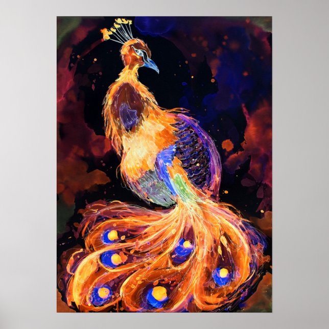 Poster Burning Phoenix Peacock (Frente)