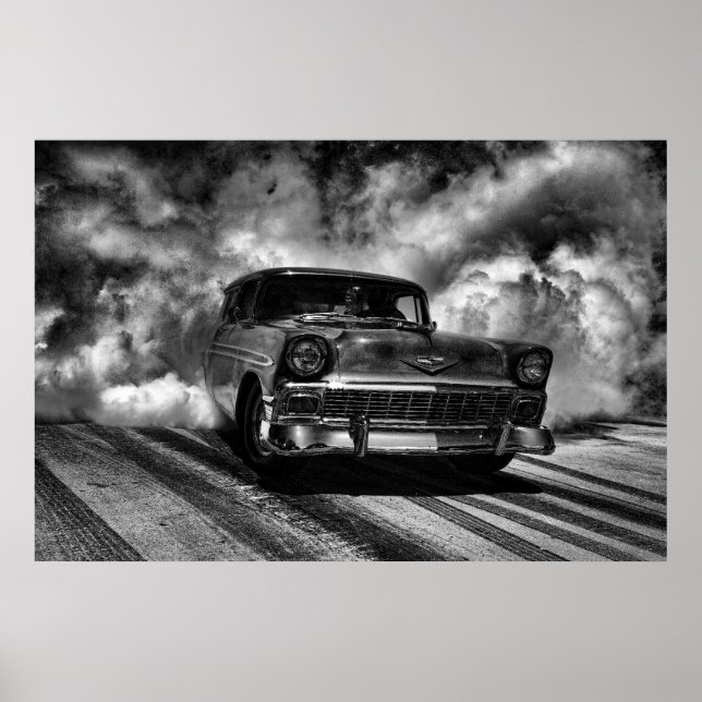 Poster Burnout de chevy nomad 1956 (Frente)