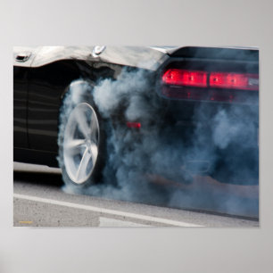 Poster Burout de carro preto