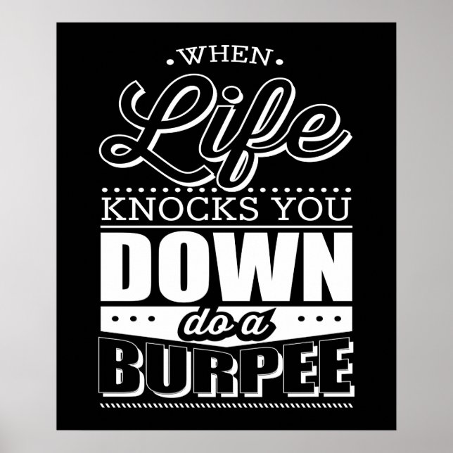 Poster Burpees Malhação Gym Workout Inspiração (Frente)