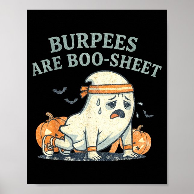 Poster Burpees são algumas folhas de fantasma engraçado f (Frente)