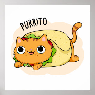 Poster Burrito De Gato De Gato De Gato Purrito