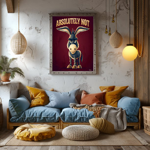 Poster Burro Absolutamente Não – Personagem de Desenho An
