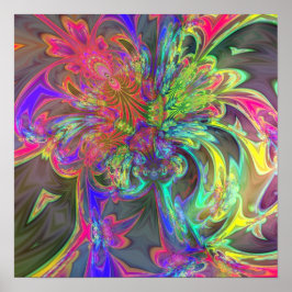 Pôster Burst Brilhante de Cores - Salmão e Indigo Deva