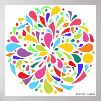 Poster Burst Colorido de Forma