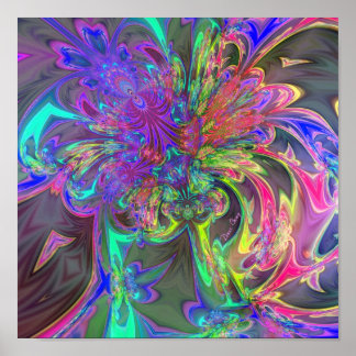 Pôster Burst de Cor Brilhante - Teal e Violet Deva
