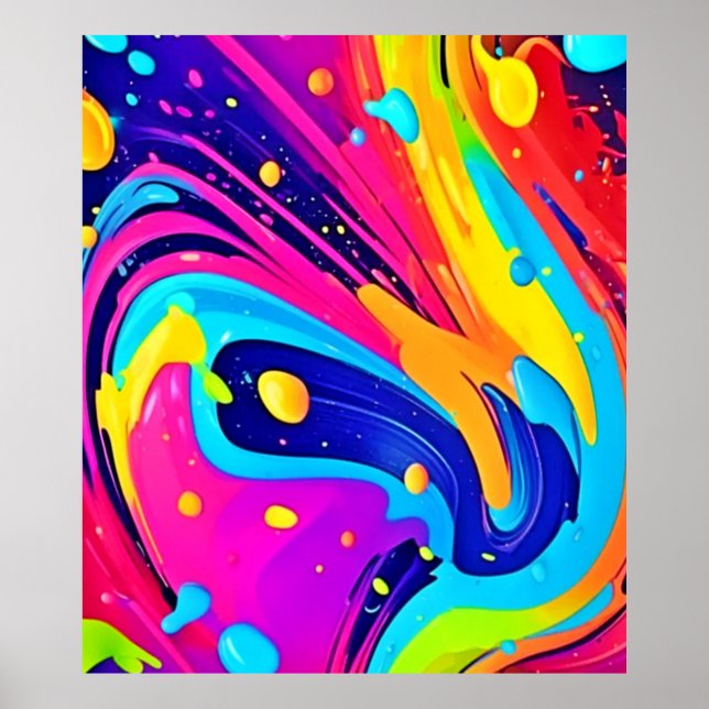 Poster Burst de Cores de Fluxo Vibrantes (Frente)