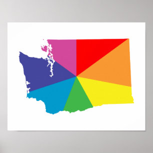 Poster burst de cores washington