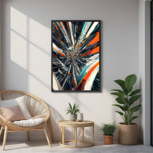 Pôster Burst Dinâmico de Abstrato - Arte de Explosão Geom