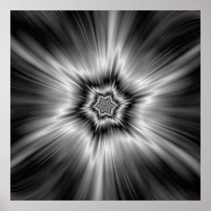 Pôster Burst preto e branco