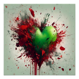 Pôster Burst Verde Vibrante