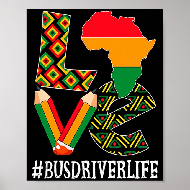 Poster Bus Driver Love Map African American Black History (Frente)