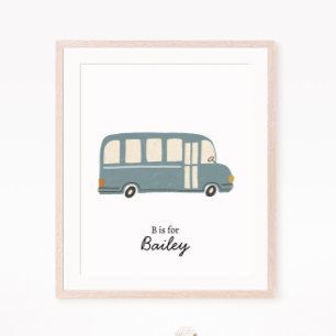 Poster Bus - Letra inicial Nursery Wall Art