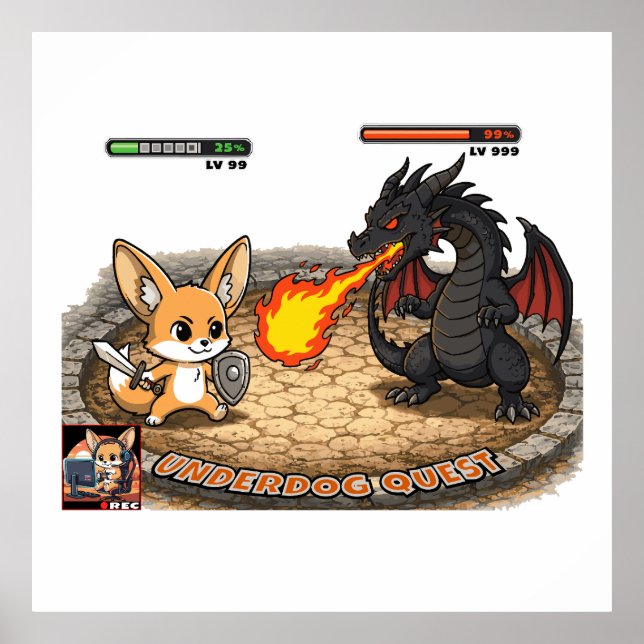 Poster Busca do Cachorro Grande RPG Raposa Fennec Batalha (Frente)