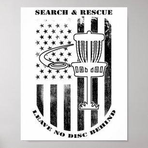 Poster Busca e Resgate de Disc Golf Não Deixe Nenhum Disc