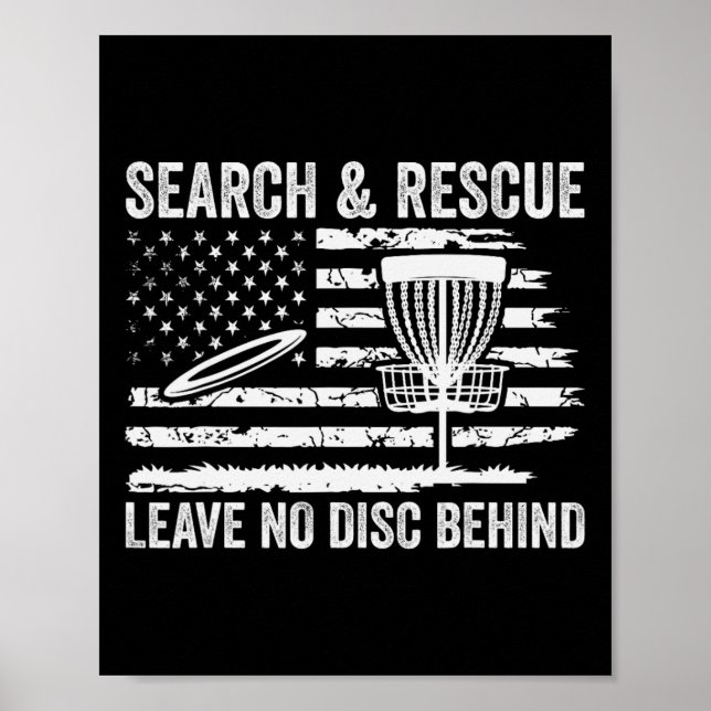 Poster Busca e Resgate de Disc Golf Não Deixe Nenhum Disc (Frente)