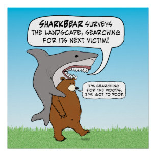 Pôster Busca Engraçada de Tubarão e Urso