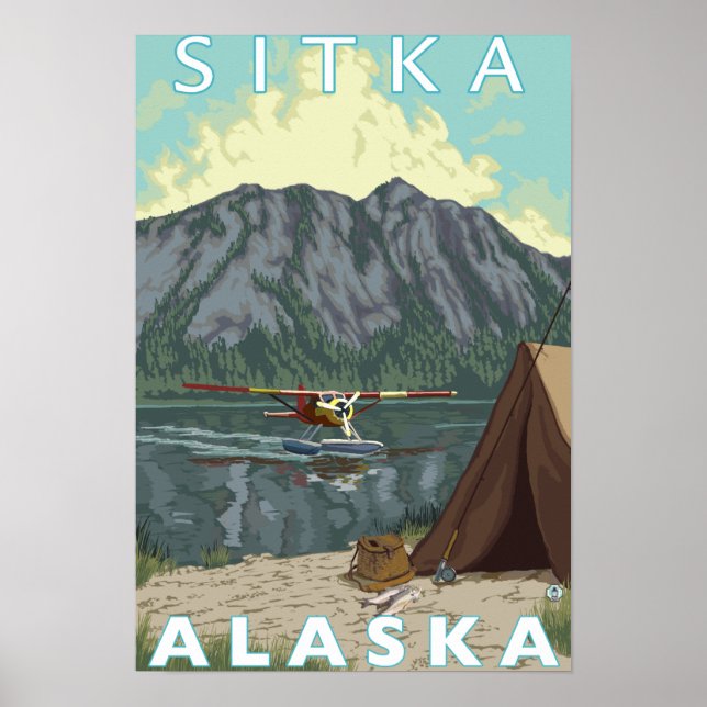 Poster Bush Plane Fisheries - Sitka, Alasca (Frente)