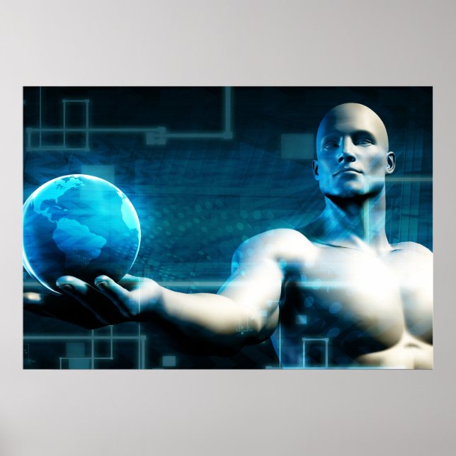 Pôster Business Intelligence com Abstrato de dados (Frente)