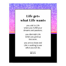 Business Motivation Pink Blue Glitter and Black