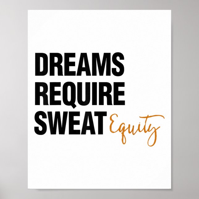 Poster Business Quote Sweat Equity Entrepreneur  (Frente)