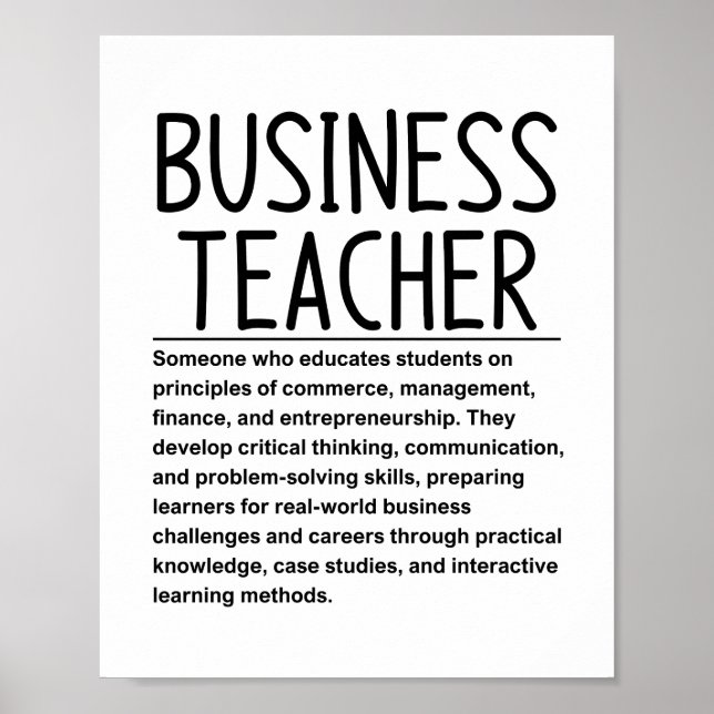 Poster Business teacher (Frente)