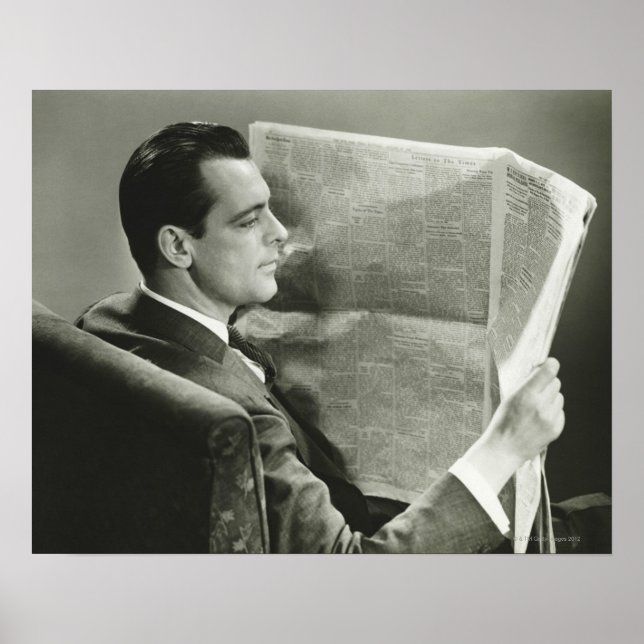 Poster Businessman Reading the Newspaper (Frente)