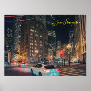 Poster Bustling San Francisco Cityscape Noite