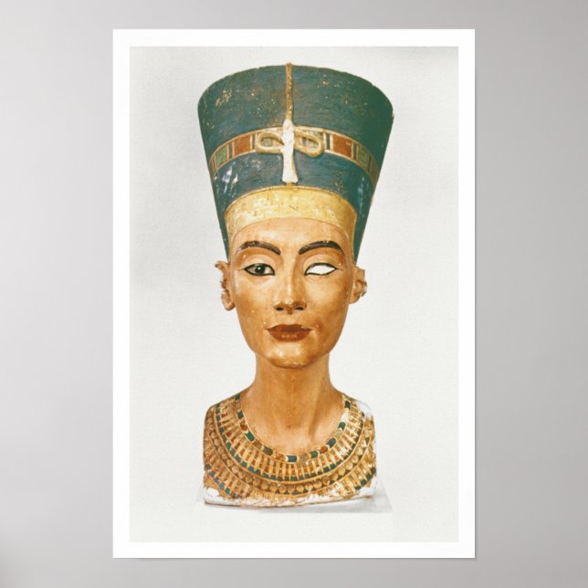 Poster Busto da Rainha Nefertiti, vista de frente, do gar (Frente)