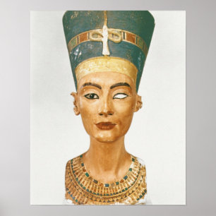 Pôster Busto da rainha Nefertiti, vista dianteira, do