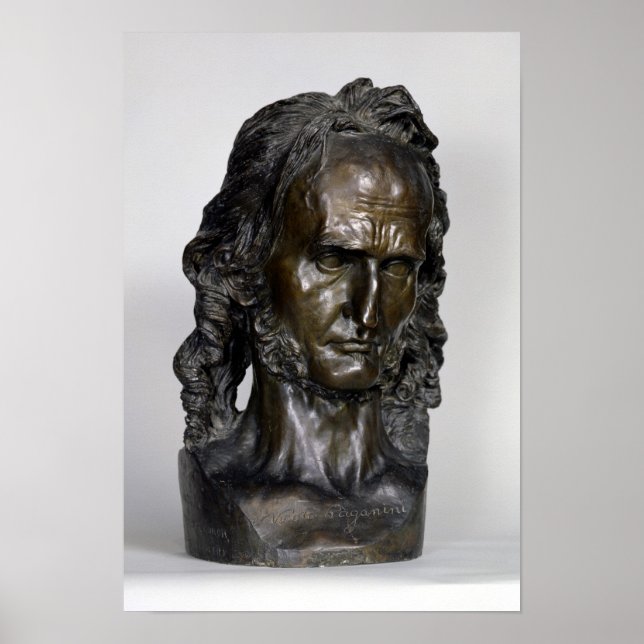 Pôster Busto de Nicolo Paganini 1830 (Frente)