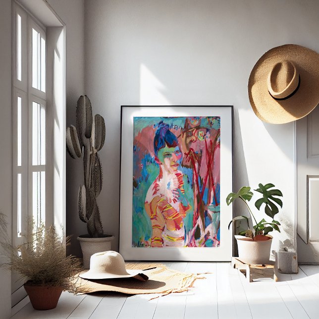 Poster Busto de uma Menina Colorida | Albert Müller (Criador carregado)