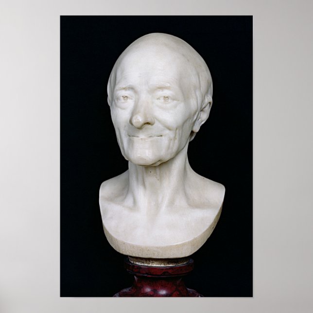 Pôster Busto de Voltaire sem sua peruca, 1778 (Frente)