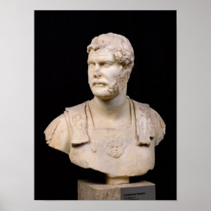 Poster Busto do imperador Hadrian encontrado em Crete