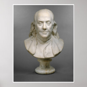 Poster Busto histórico da fotografia de Ben Franklin