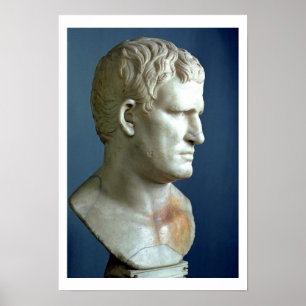 Poster Busto retrato de Agripa (63-12 a.C.) Romano (mármo
