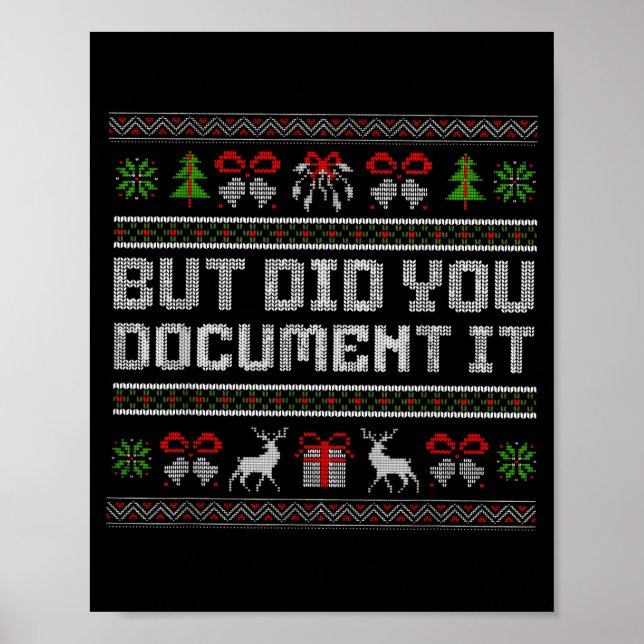 Poster But Did You Doent It Funny Office Christmas Ugly  (Frente)