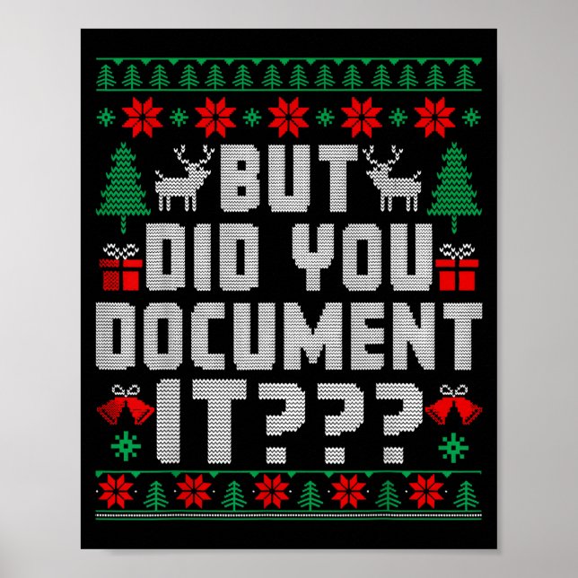 Poster But Did You Doent It Funny Office Christmas Ugly  (Frente)