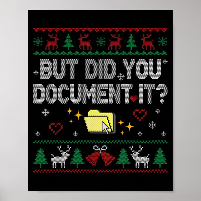 Poster But Did You Doent It Funny Office Christmas Ugly S (Frente)