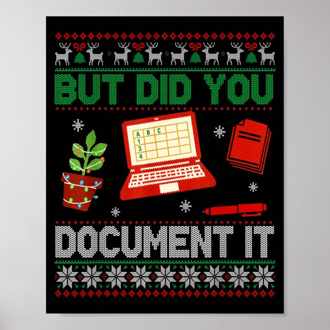 Poster But Did You Doent It Funny Office Christmas Ugly S (Frente)