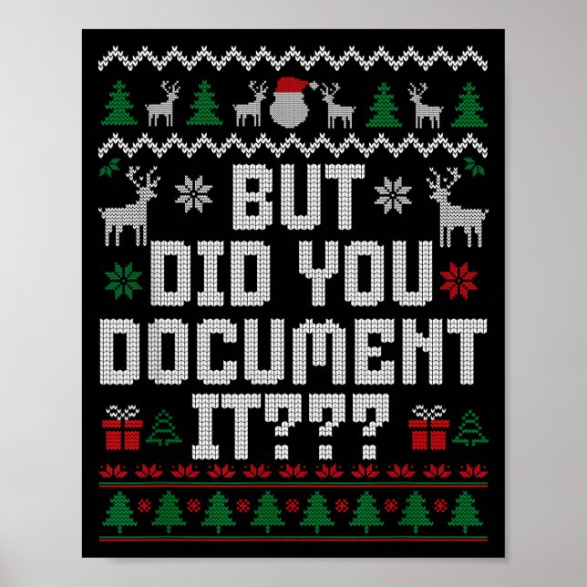 Poster But Did You Doent It Funny Office Christmas Ugly S (Frente)