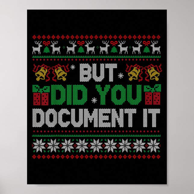 Poster But Did You Doent It Funny Office Christmas Ugly S (Frente)
